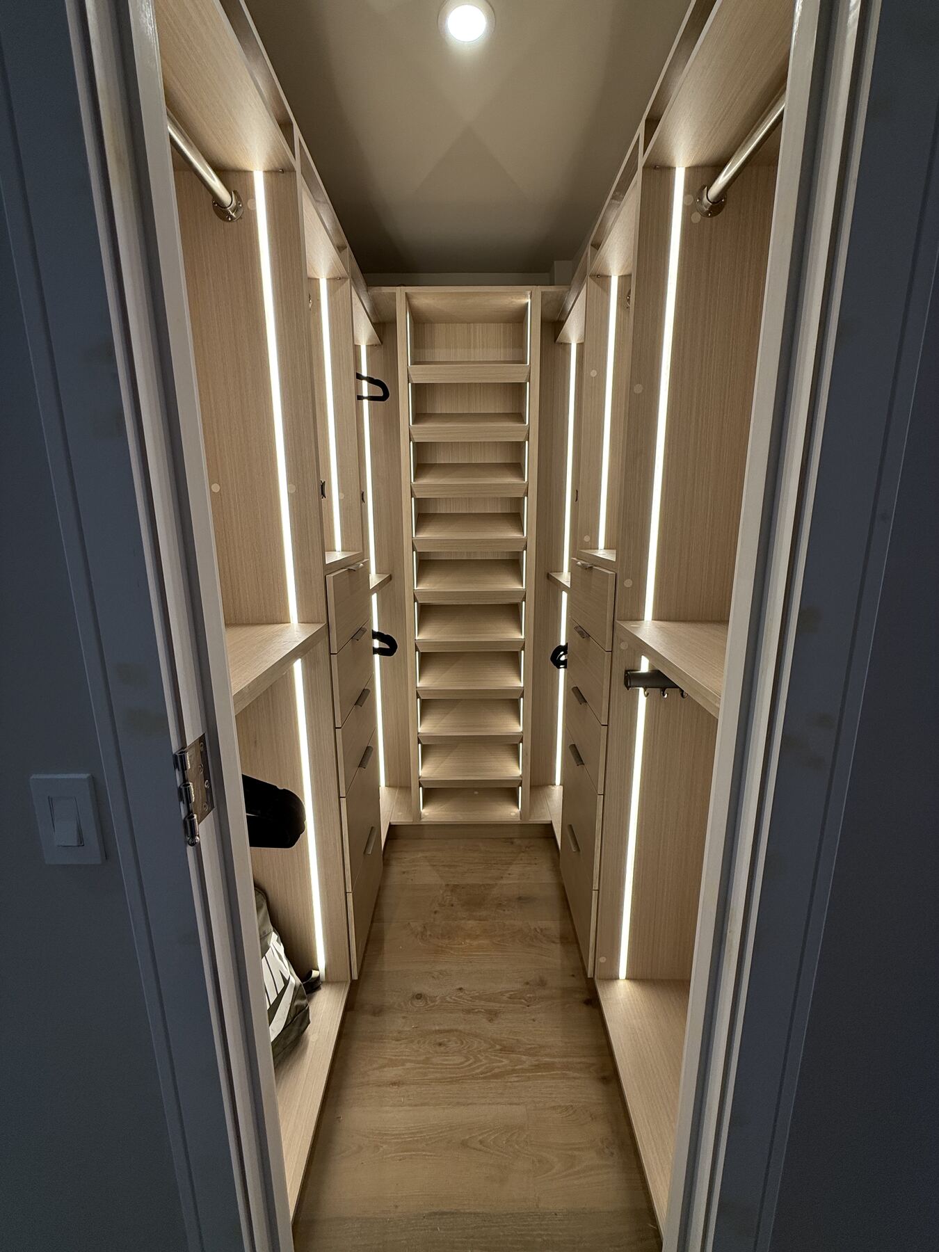 Walk-in closet corridor